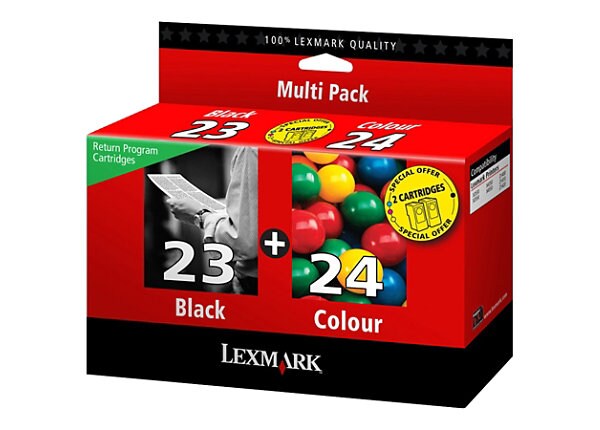 Lexmark Combo Pack #23 + #24 - 2-pack - black, color (cyan, magenta, yellow) - original - ink cartridge - LRP