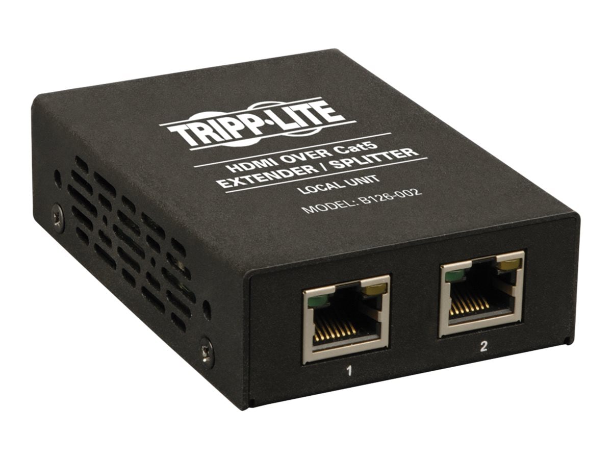 Tripp Lite 2-Port HDMI Over Cat5/Cat6 A/V Extender / Video Splitter 1080p 150' - video/audio extender