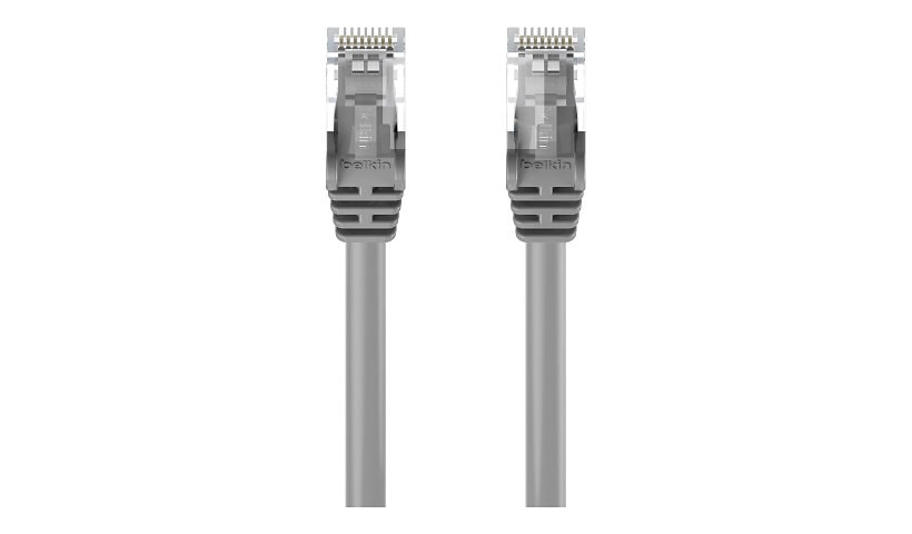 Belkin Cat5e/Cat5 1ft Grey Snagless Ethernet Patch Cable, PVC, UTP, 24 AWG, RJ45, M/M, 350MHz, 1'