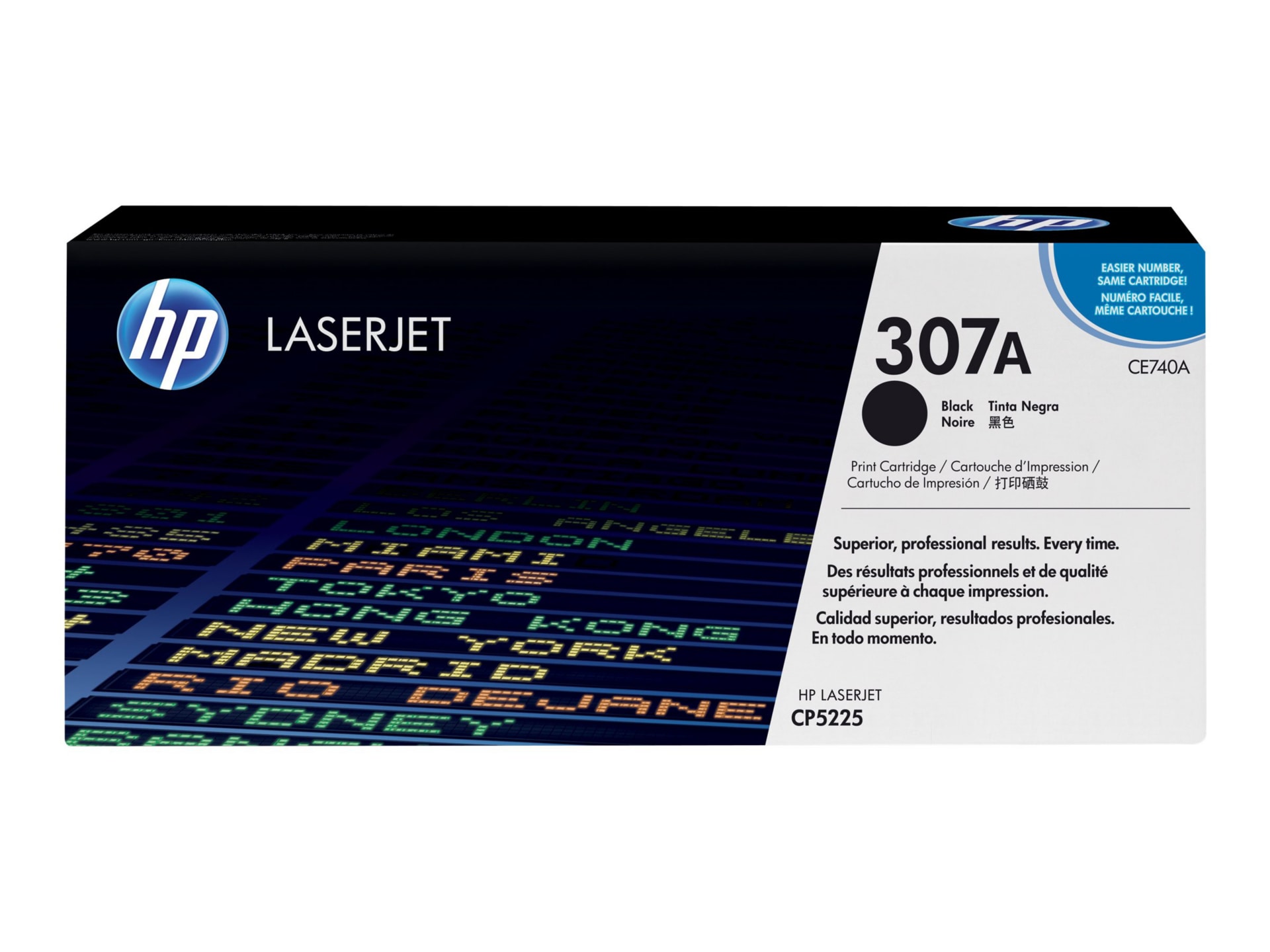 HP 307A (CE740A) Original Laser Toner Cartridge - Single Pack - Black - 1 Each