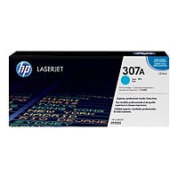 HP 307A (CE741A) Original Laser Toner Cartridge - Single Pack - Cyan - 1 Each