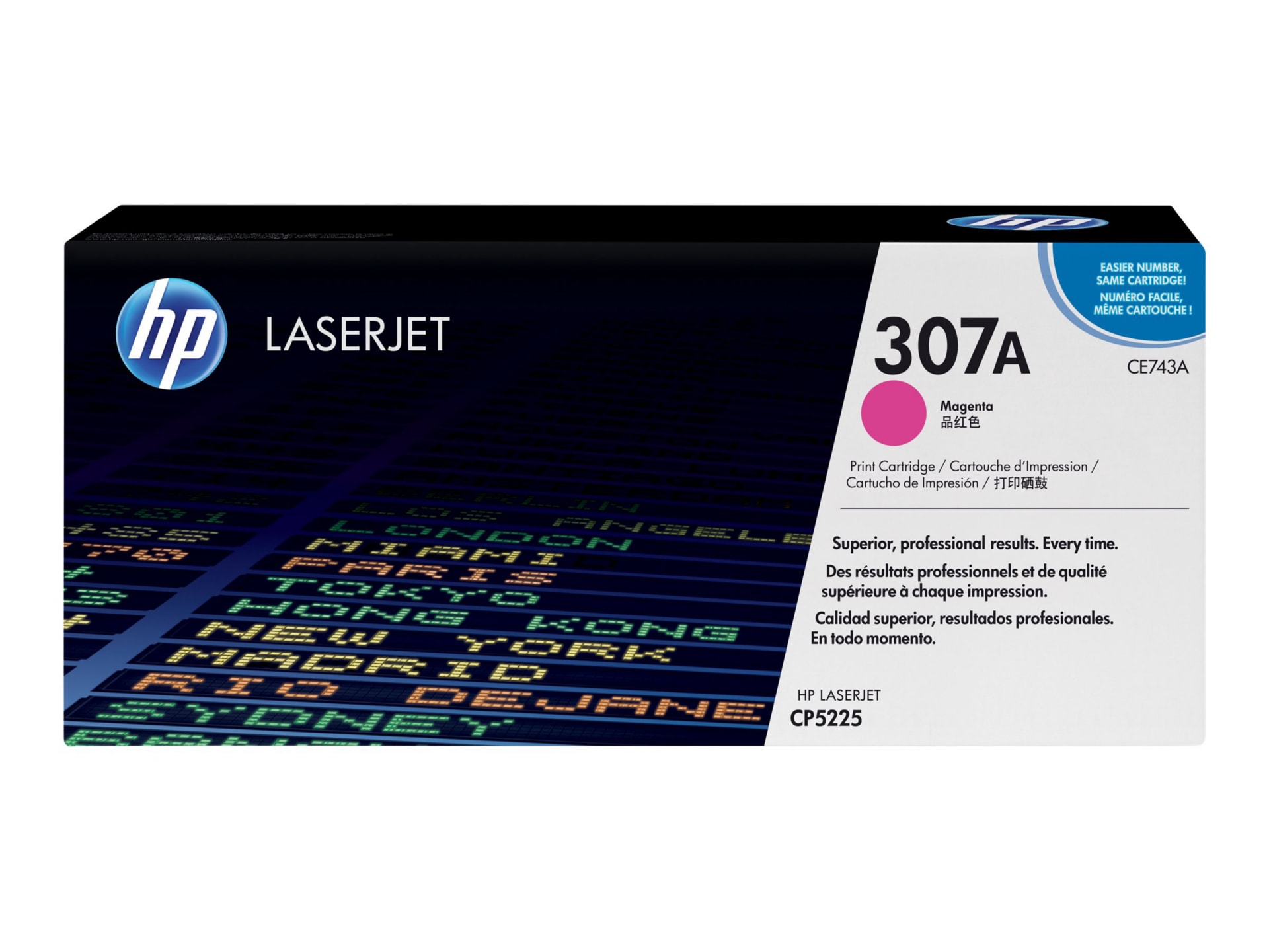 HP 307A (CE743A) Original Laser Toner Cartridge - Single Pack - Magenta - 1 Each