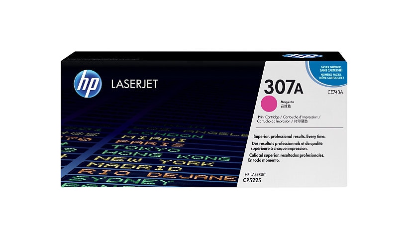 HP 307A (CE743A) Original Laser Toner Cartridge - Single Pack - Magenta - 1 Each