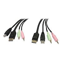 StarTech.com 6ft 4-in-1 USB DisplayPort KVM Switch Cable w/ Audio/Mic