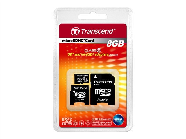 Transcend - flash memory card - 8 GB - microSDHC