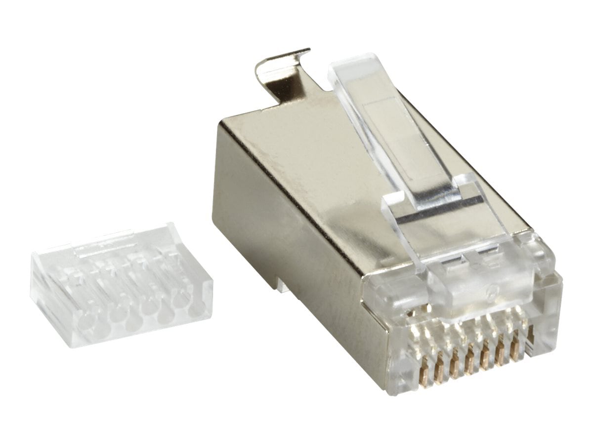 Black Box CAT6 Shielded RJ45 Connector w/Load Bar, 50-Pack, 23-26AWG