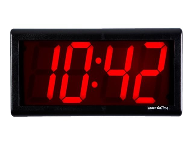 Inova OnTime ONT4BK-P - clock - electronic - wall mountable - 12.01 in x 5.