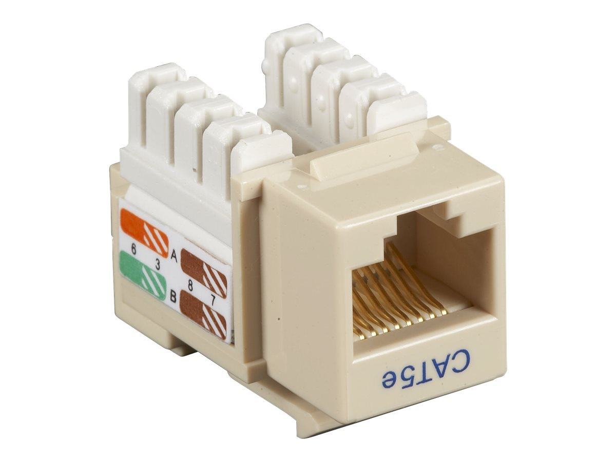 Black Box Cat5e or Cat5 Ivory 110 UTP Keystone Punch Down Jack 25-Pack