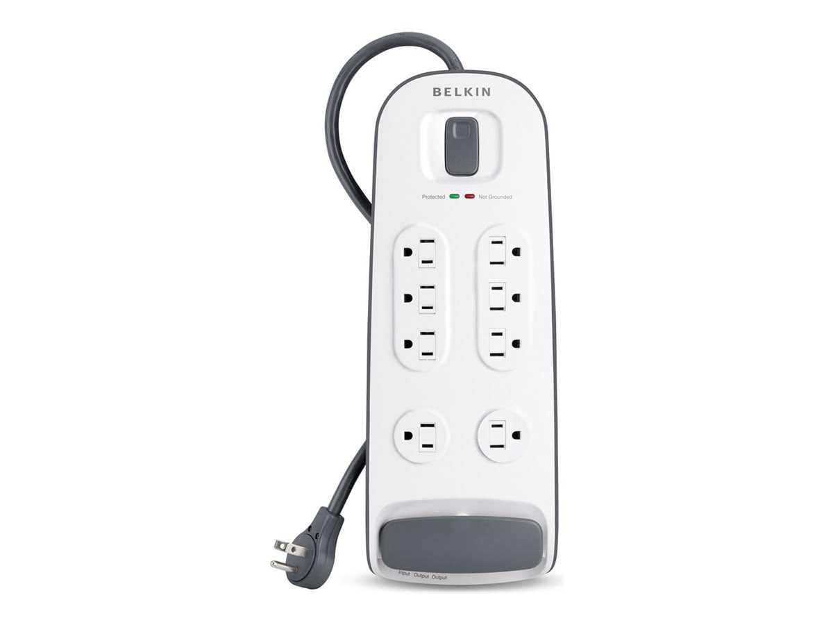 Belkin 8-outlet Surge Protector w/ Telephone Protection - 6 ft Cord - White