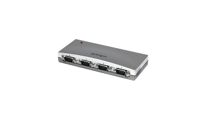 StarTech.com USB to Serial Adapter Hub - 4 Port - Bus Powered - DB9 (9-pin) - USB Serial - FTDI USB to Serial Adapter