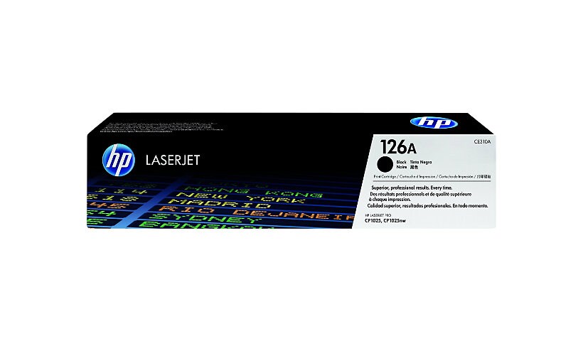 HP 126A (CE310A) Original Standard Yield Laser Toner Cartridge - Single Pack - Black - 1 Each