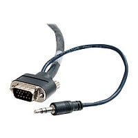 C2G CMP 25' VGA Plenum 3.5mm A/V Cable with Rounded Low Profile Male/Male Connectors - Black