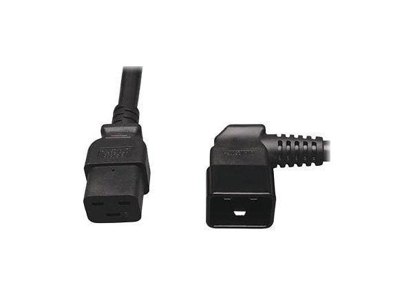 Tripp Lite 2ft Heavy Duty Computer Power Cord 20A 12AWG C19 to RT Angle C20