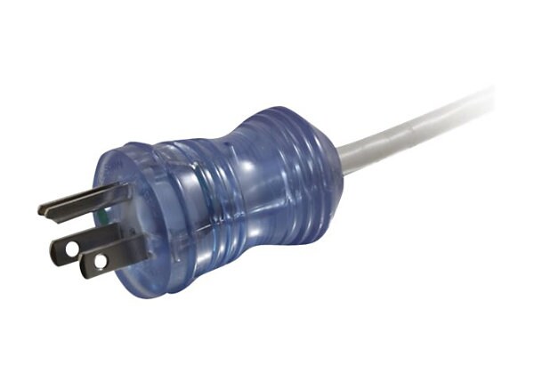 C2G 2ft 16 AWG Hospital Grade Power Cord (NEMA 5-15P to IEC320C13R) - Gray with Clear Connectors - power cable - 2 ft