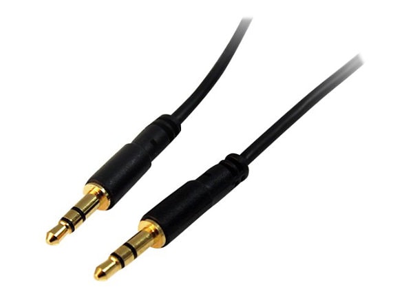 StarTech.com 1 ft Slim 3.5mm Stereo Audio Cable - M/M - audio cable - 1 ft