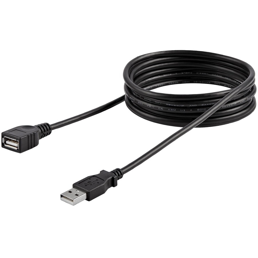 Thumbnail 5 of 5 for StarTech.com 6 ft Black USB 2.0 Extension Cable A to A - M/F - USB extension cable - USB (M) to USB (F) - USB 2.0 - 6