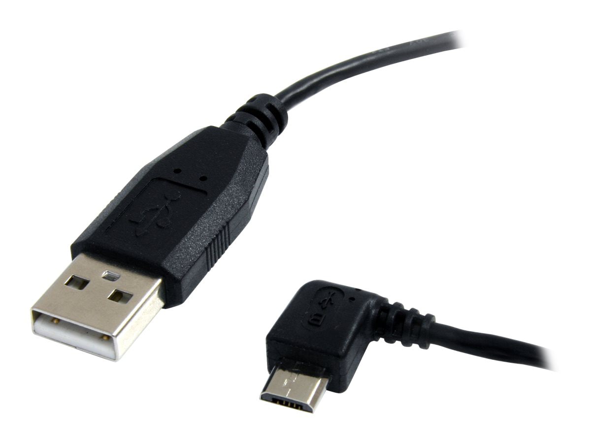 StarTech.com 3 ft Micro USB Cable - A to Left Angle Micro B