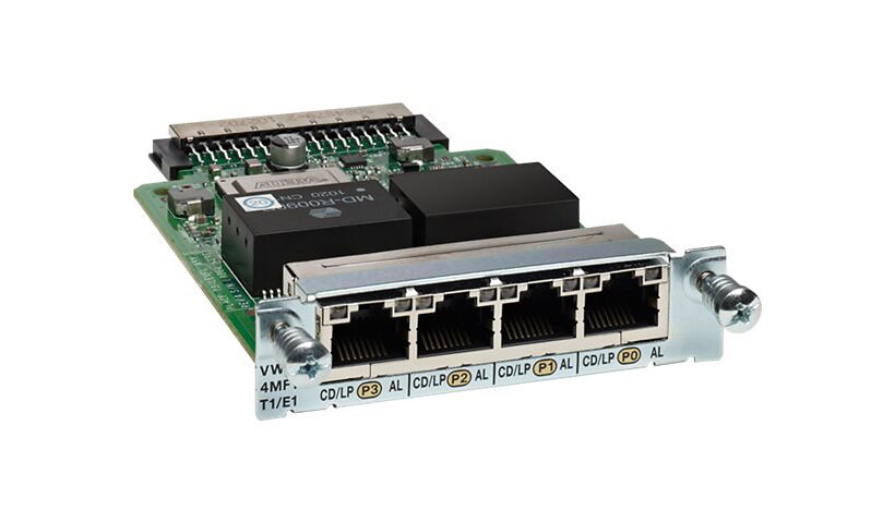 Cisco Third-Generation 4-Port T1/E1 Multiflex Trunk Voice/WAN Interface Card - expansion module - EHWIC - 4 ports