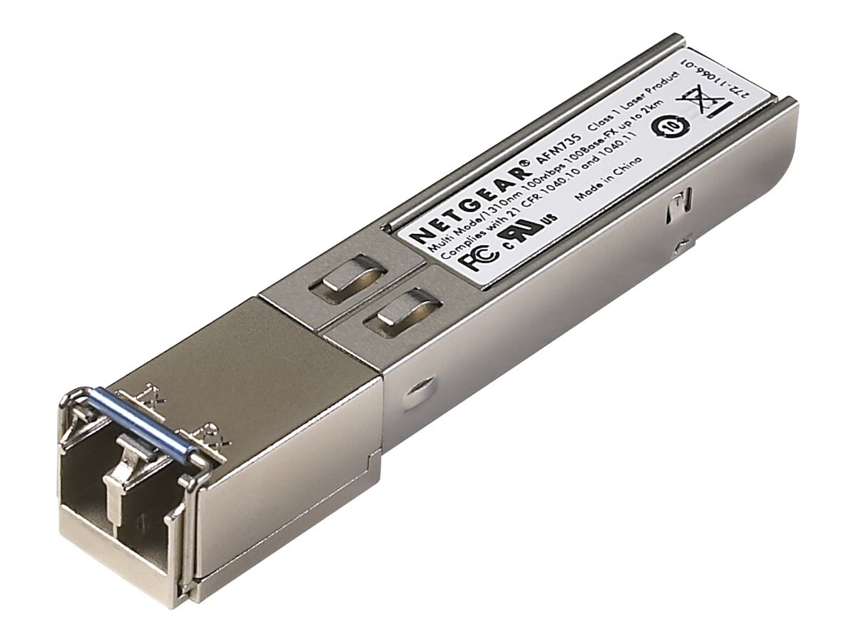 NETGEAR SFP Transceiver, 100Base-FX, LC GBIC, 100 Mbps, LC duplex (AFM735)