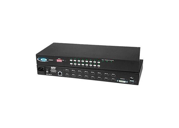 NTI High Density DVI USB KVM Switch UNIMUX-DVI-8HD - KVM switch - 8 ports - managed - rack-mountable