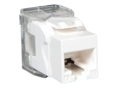 Tripp Lite Cat6 / Cat5e Keystone Jack, 180-Degree Toolless - RJ-45, cat5e cat6 UTP - 110 IDC RJ45 WHITE TAA/GSA -