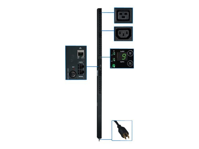 Tripp Lite PDU 3-Phase Monitored 208V 5.7kWA L15-20P 0U RM