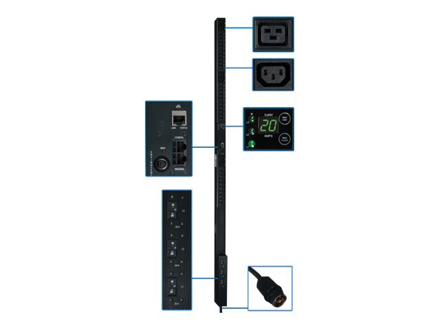 Tripp Lite PDU 3-Phase Monitored 208V 12.6kWA 30 C13 6 C19 0U