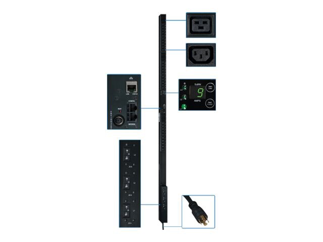 Tripp Lite PDU 3-Phase Monitored 208V 8.6kWA 30 C13 6 C19 0U