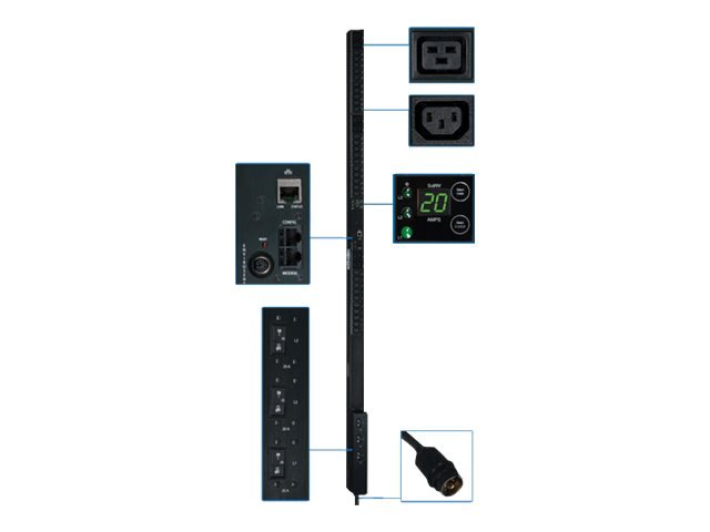 Tripp Lite PDU 3-Phase Monitored 208V 12.6kWA 30 C13 6 C19 0U