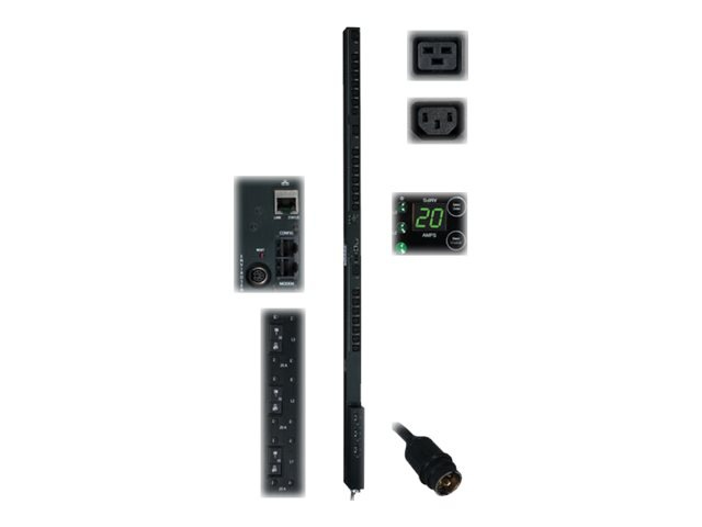 Tripp Lite PDU 3-Phase Switched 208V 12.6kWA Hubbell 21 C13; 3 C19 0U RM
