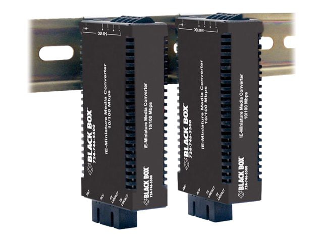 Black Box Industrial Media Converter, 10/100 to 100Mbps Multimode ST Fiber