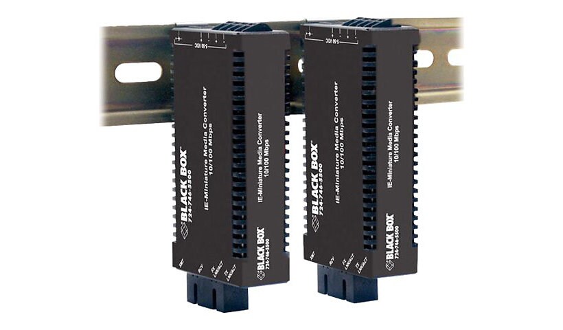 Black Box Industrial Media Converter, 10/100 to 100Mbps Multimode ST Fiber