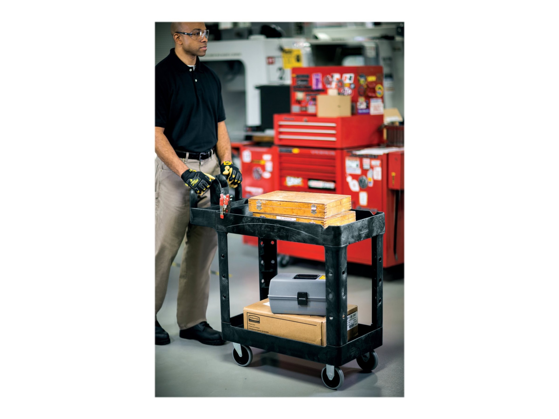 Thumbnail 5 of 5 for Rubbermaid Commercial Products Utility Cart - trolley - 2 shelves - black