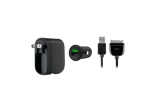 Belkin Charge + ChargeSync Kit 2.1 amp - power adapter - AC + power adapter - car
