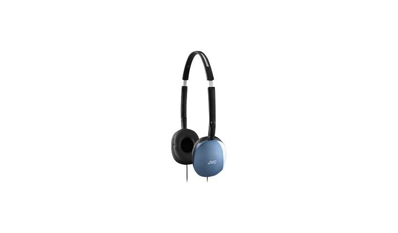 JVC Flats Blue lightweight & comfortable portable headband headphones