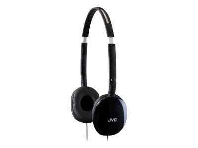 JVC Flats Black lightweight & comfortable portable headband headphones