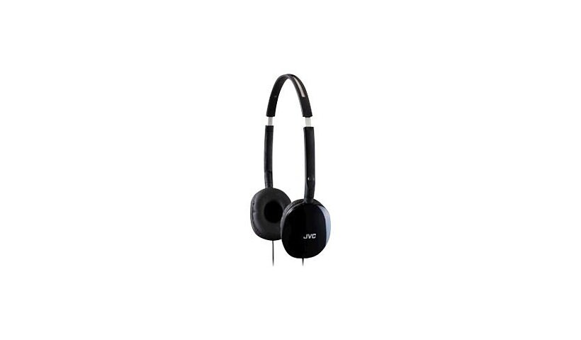 JVC Flats Black lightweight & comfortable portable headband headphones