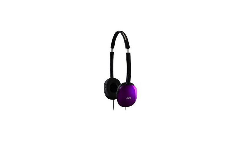 JVC Flats Violet lightweight & comfortable portable headband headphones