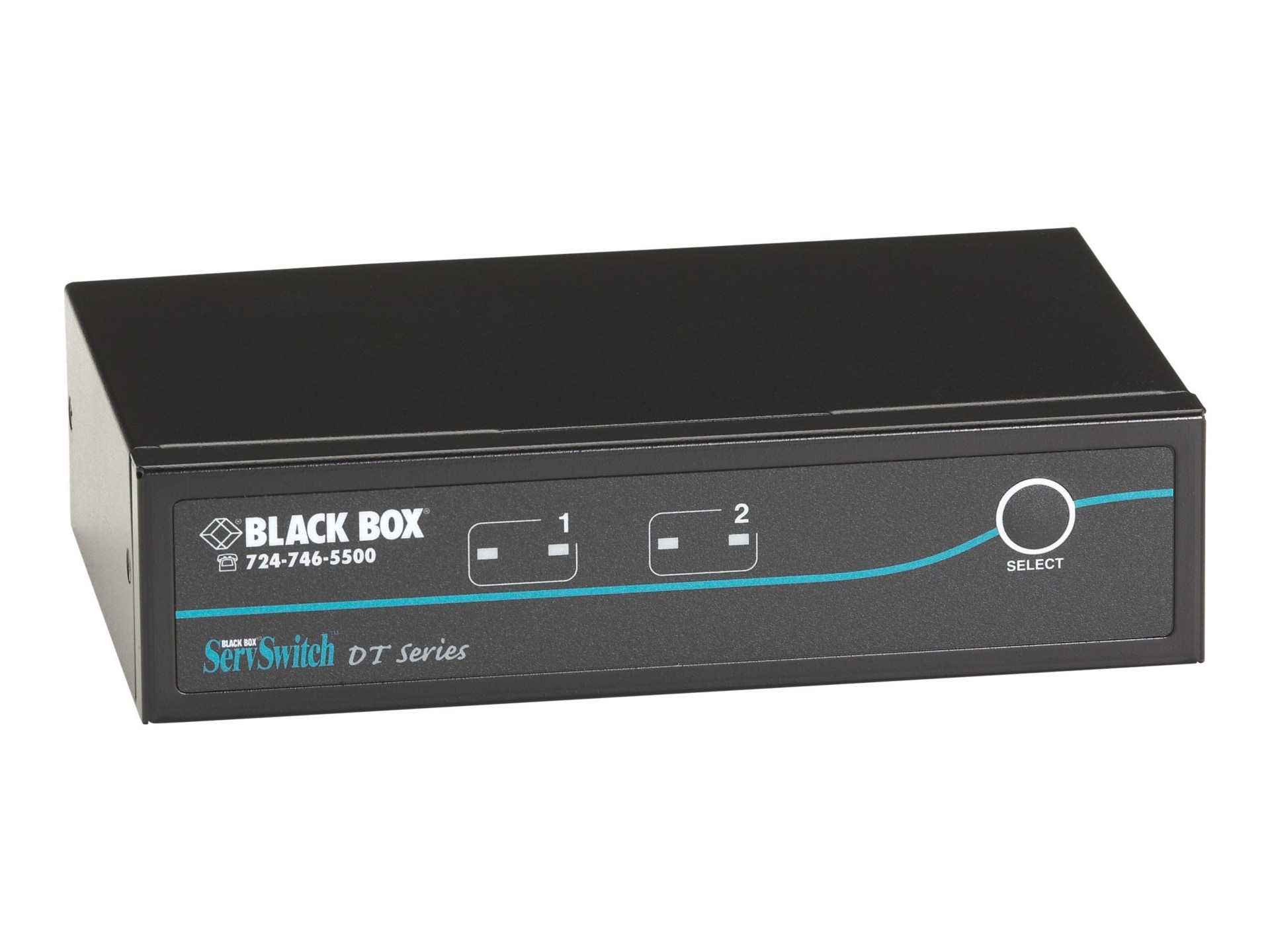 Black Box 2-Port DVI Desktop KVM Switch USB, Audio, 2-port USB Hub, Hot key