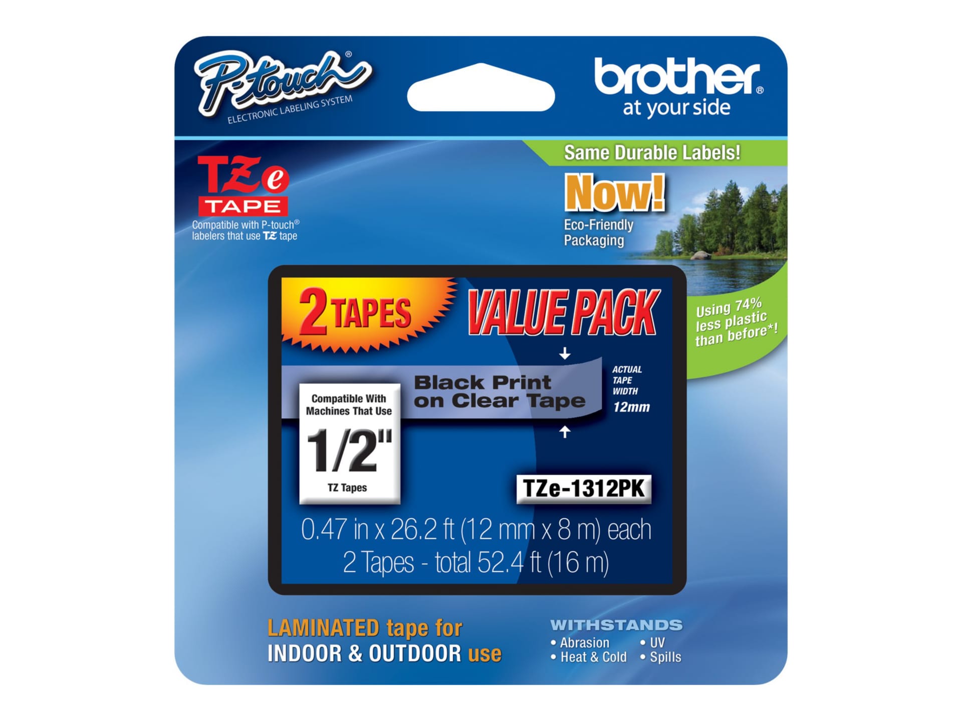 Brother TZe-1312PK - laminated tape - 2 cassette(s) -