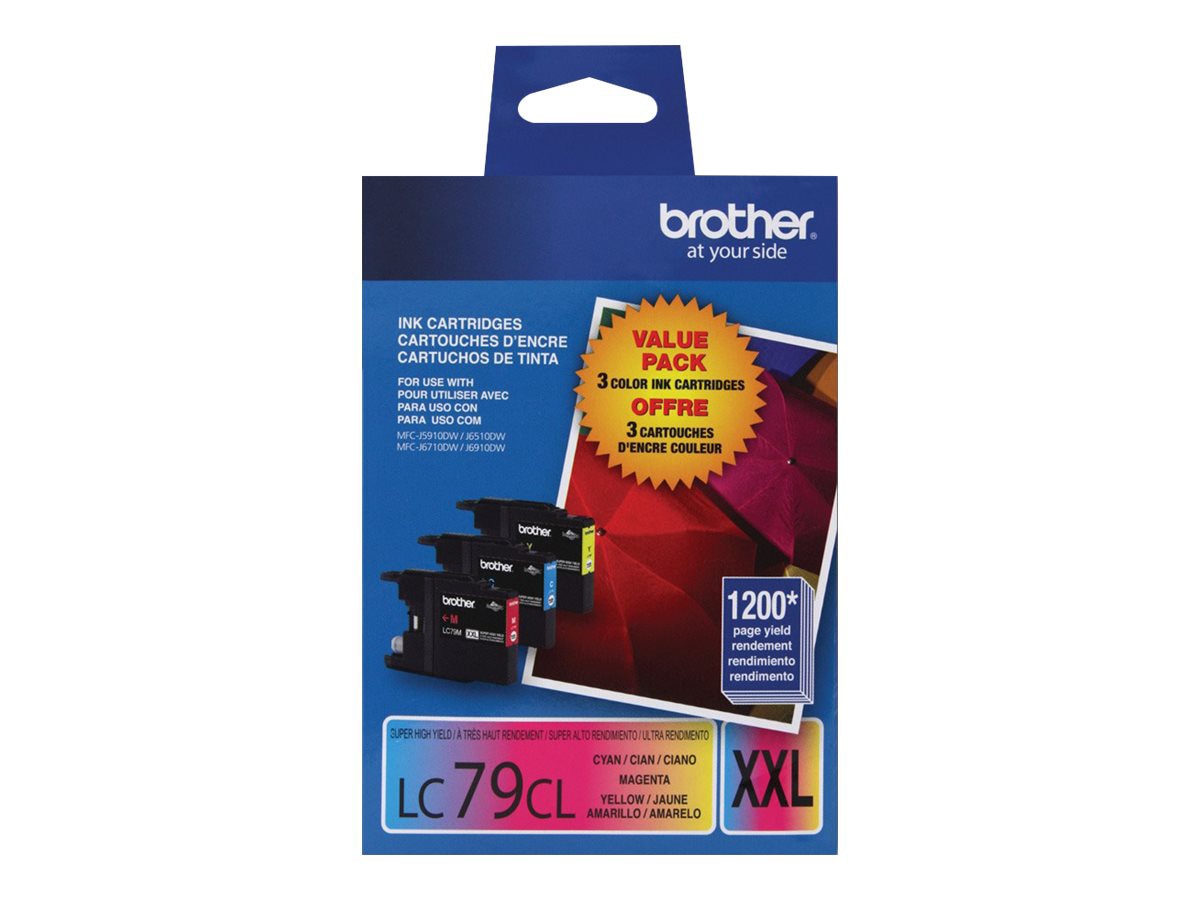 Brother LC79CL XXL - 3-pack - Super High Yield - yellow, cyan, magenta - original - ink cartridge