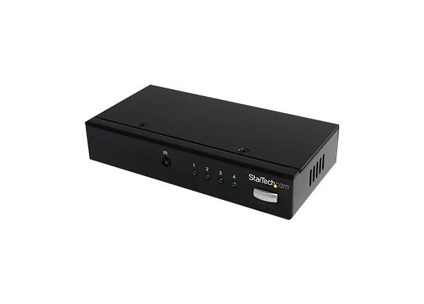 StarTech.com 4 Port DisplayPort Video Switch with IR Remote Control - Audio