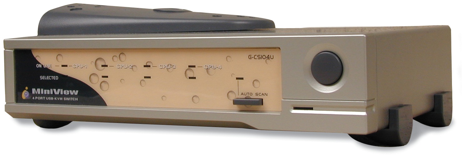 IOGEAR 4 Port MiniView USB KVM with Peripheral Sharing & Cables