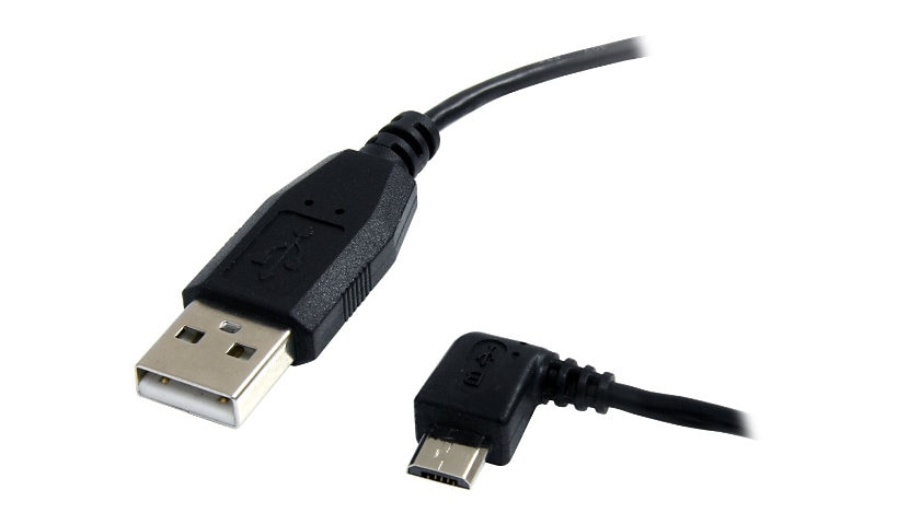 StarTech.com 3 ft Micro USB Cable - A to Left Angle Micro B