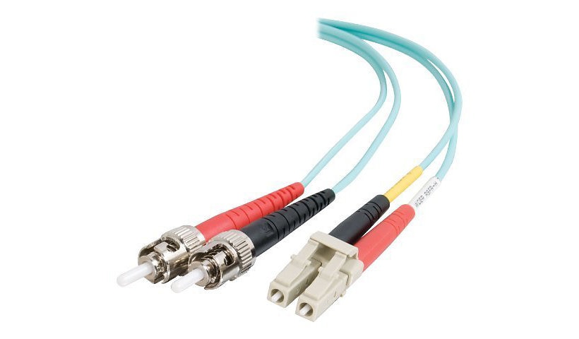 C2G 10m LC-ST 10Gb 50/125 OM3 Duplex Multimode PVC Fiber Optic Cable - Aqua - patch cable - 10 m - aqua