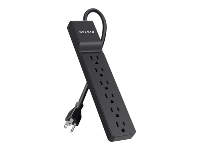 Belkin 6-Outlet Surge Protector - 4ft Cord - Straight Plug - 720J - Black