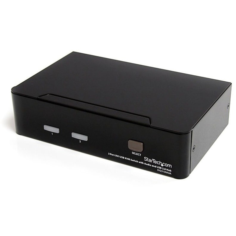 StarTech.com 2 Port DVI + USB KVM Switch with Audio, KVM switch, USB 2.0 Hu