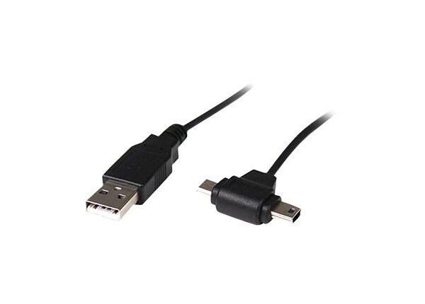 StarTech.com USB to Micro USB and Mini USB Combo Cable - USB cable - 3 ft