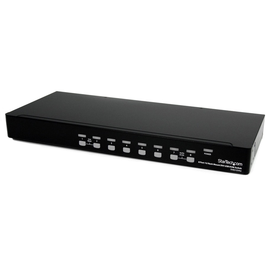 StarTech.com 8 Port 1U Rackmount DVI USB KVM Switch - 8 Port KVM Switch