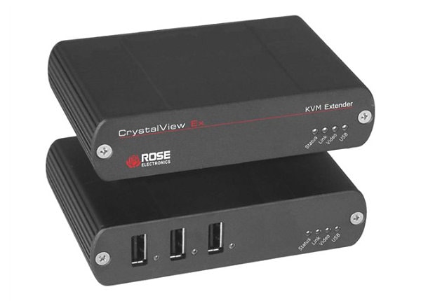 Rose CrystalView DVI EX Transmitter and Receiver Units - KVM extender